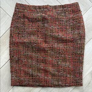 J. Crew Factory pink and Brown Tweed Pencil Skirt